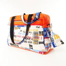 Sac à langer ou sac weekend orange imprimé