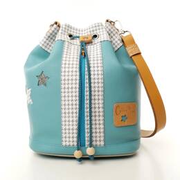 Sac seau ANGELE EDITION Cuir Ciel