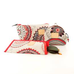 Pochette Trousse Etui à lunettes Mandala rouge