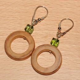 Boucles d'oreilles bois de laurier amande