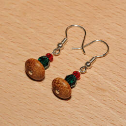 Boucles d'oreilles bois de teck (bois recyclé)