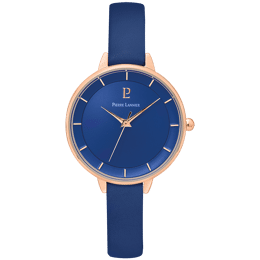 Montre Femme DELICE Cadran Bleu Bracelet Cuir Bleu