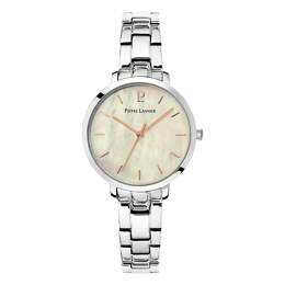 Montre Femme AURA Cadran Blanc Bracelet Acier Argenté
