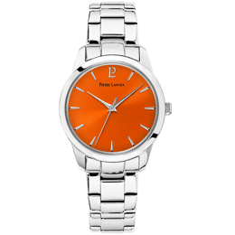 Montre Femme ROXANE Cadran Orange Bracelet Acier Argenté