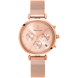 Montre Femme LUTECIA Cadran Doré rose Bracelet Acier milanais Doré-rose