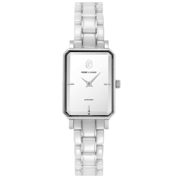 Montre Femme ARIANE Argenté Cadran Blanc Bracelet Acier céramique Blanc 12 MM