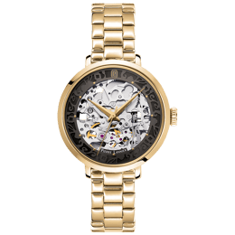 Montre Femme AUTOMATIC Doré Cadran Gris Bracelet Acier Doré 14 MM