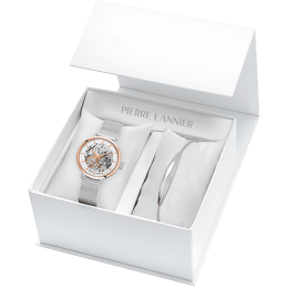 Coffret Femme AUTOMATIC Argenté Cadran Argenté Bracelet Acier milanais Argenté 14 MM