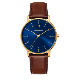 Montre Homme CITYLINE Cadran Bleu Bracelet Cuir Brun