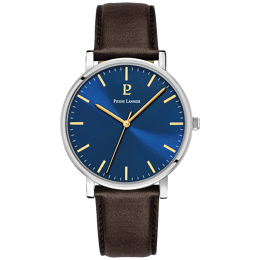 Montre Homme ESSENTIAL Cadran Bleu Bracelet Cuir  Brun