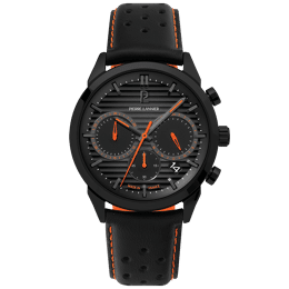 Montre Homme MONARCK Noir Cadran Gris Bracelet Cuir Noir 22 MM