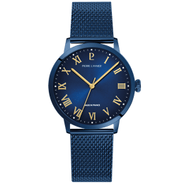 Montre Quartz Homme INTERVAL Bleu Cadran Bleu Bracelet Acier milanais Bleu 20 MM