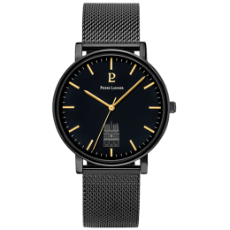 Quartz Homme COEUR BATTANT Noir Cadran Noir Bracelet Acier milanais Noir 20M
