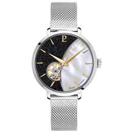 Montre Femme CELESTE Cadran Bicolore Bracelet Acier milanais Argenté