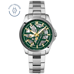 Automatique Homme SKELETOM Argenté Cadran Soleillé Vert Bracelet Acier Argenté 20M