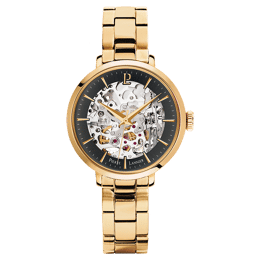 Automatique Femme AUTOMATIC Doré Cadran Noir Bracelet Acier Doré 14M