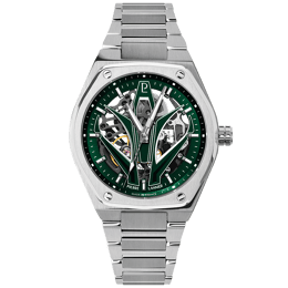 Automatique Homme ARDENT Argenté Cadran Soleillé Vert Bracelet Acier Argenté 22M