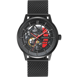 Montre Homme PADDOCK Cadran Noir Bracelet Acier milanais Noir