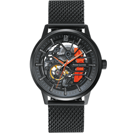 Montre Homme PADDOCK Cadran Noir Bracelet Acier milanais Noir