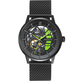 Montre Homme PADDOCK Cadran Noir Bracelet Acier milanais Noir