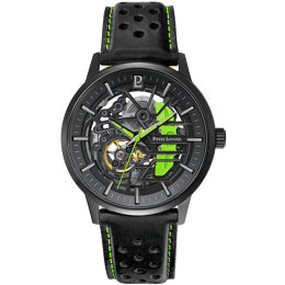 Montre Homme PADDOCK Cadran Noir Bracelet Cuir  Noir