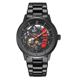 Montre Homme PADDOCK Noir Cadran Noir Bracelet Acier Noir 22 MM