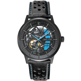 Montre Homme PADDOCK Noir Cadran Noir Bracelet Cuir Noir 22 MM