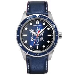 Montre Homme ÉLYSÉE Argenté Cadran Bleu Bracelet Cuir Bleu 22 MM