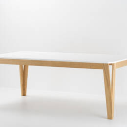 Table en bois de chêne massif et résine 140 x 100 cm - MéliMélo