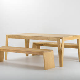 Table à manger MéliMélo et Bancs PAP en chêne
