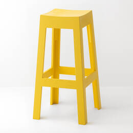 Tabouret de bar laqué jaune - Wak