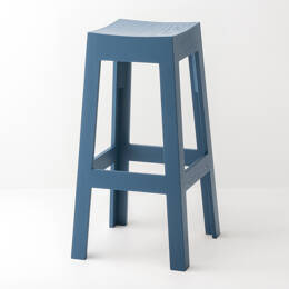 Tabouret de bar laqué bleu - Wak