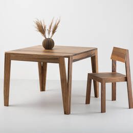 Table Design en Bois Massif 100 x 100 cm - MéliMélo en noyer