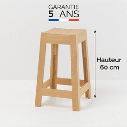 Tabouret de cuisine en chene 60 cm - Wak