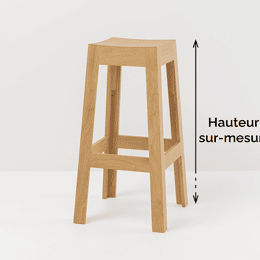 Tabouret de bar sur-mesure en bois - Wak