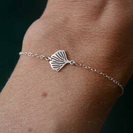 Bracelet argent 925 Ginko fin et minimaliste pour femme