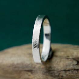 Bague 3 mm sablée en argent 925 recyclé pour femme et pour homme