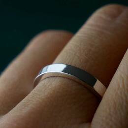 Bague 3 mm brillante en argent 925 recyclé pour femme et pour homme
