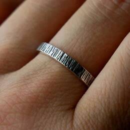 Bague 3 mm Bruine patinée en argent 925 recyclé pour femme et pour h