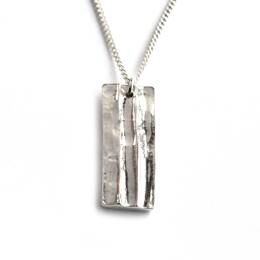 Collier rectangulaire en argent 925 Bamboo petite série
