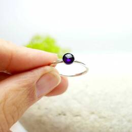 Bague femme violet foncé en argent 925