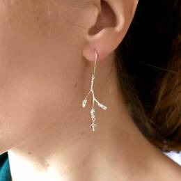 Boucles d'oreilles 3 fleurs en argent 925