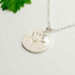 Pendentif sur chaine en argent 925 Herbier