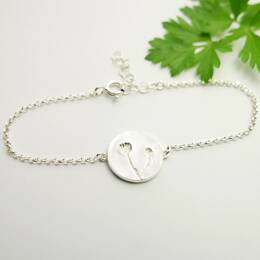 Bracelet en argent 925 avec deux petites fleurs des champs