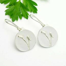 Boucles d'oreilles petites fleurs Herbier en argent 925
