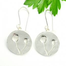Boucles d'oreilles pendantes Herbier 2 fleurs en argent 925