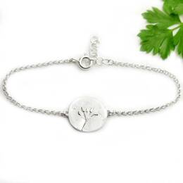 Bracelet en argent 925 avec une petite fleur ombellifère