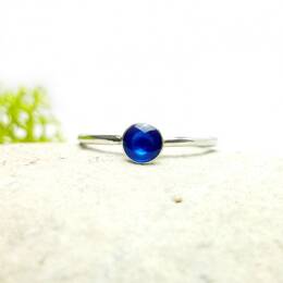 Petite bague bleue azure en argent 925