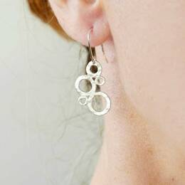 Boucles d'oreilles pendantes bulles Awa en argent 925