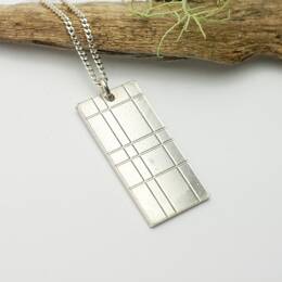 Collier Kilt rectangulaire en argent 925
